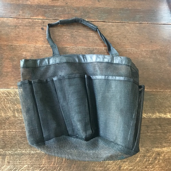 Black Shower Tote/Bag with individual compartments, waterproof - Picture 2 of 4